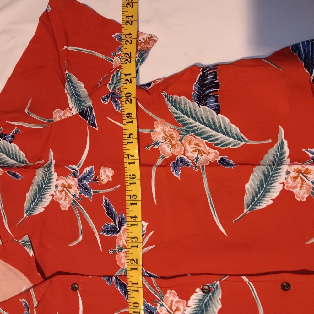Tommy Bahama Red and Blue Casual Button Down Shirt - Picture 5 of 9